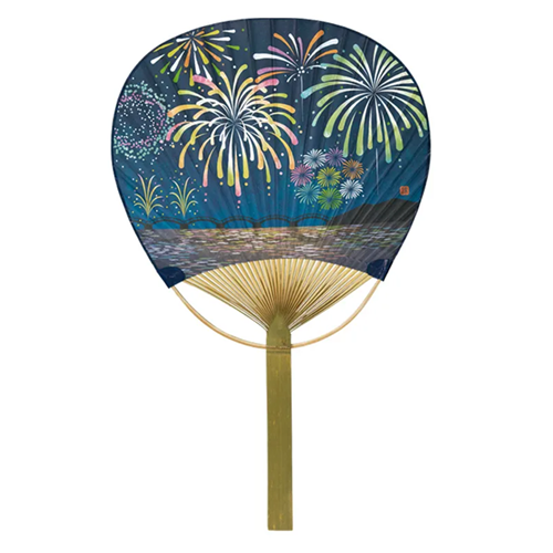 竹うちわ 花火
